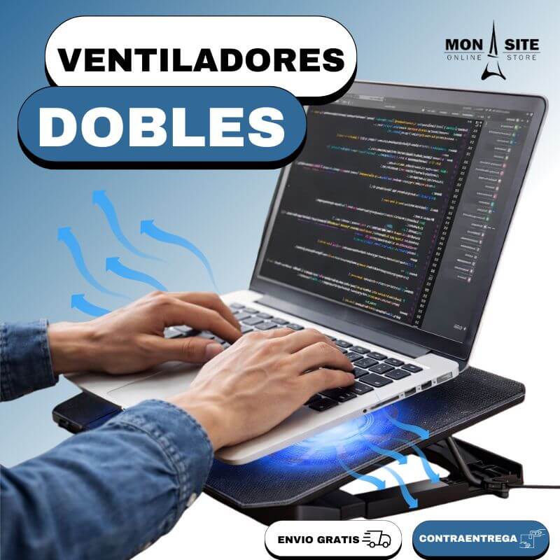 Pad Enfriador Doble Notebook INTELIGENTE