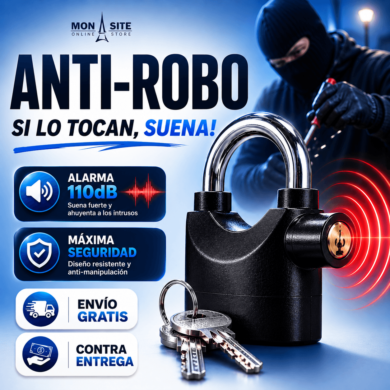 Candado Anti-Robo 110dB