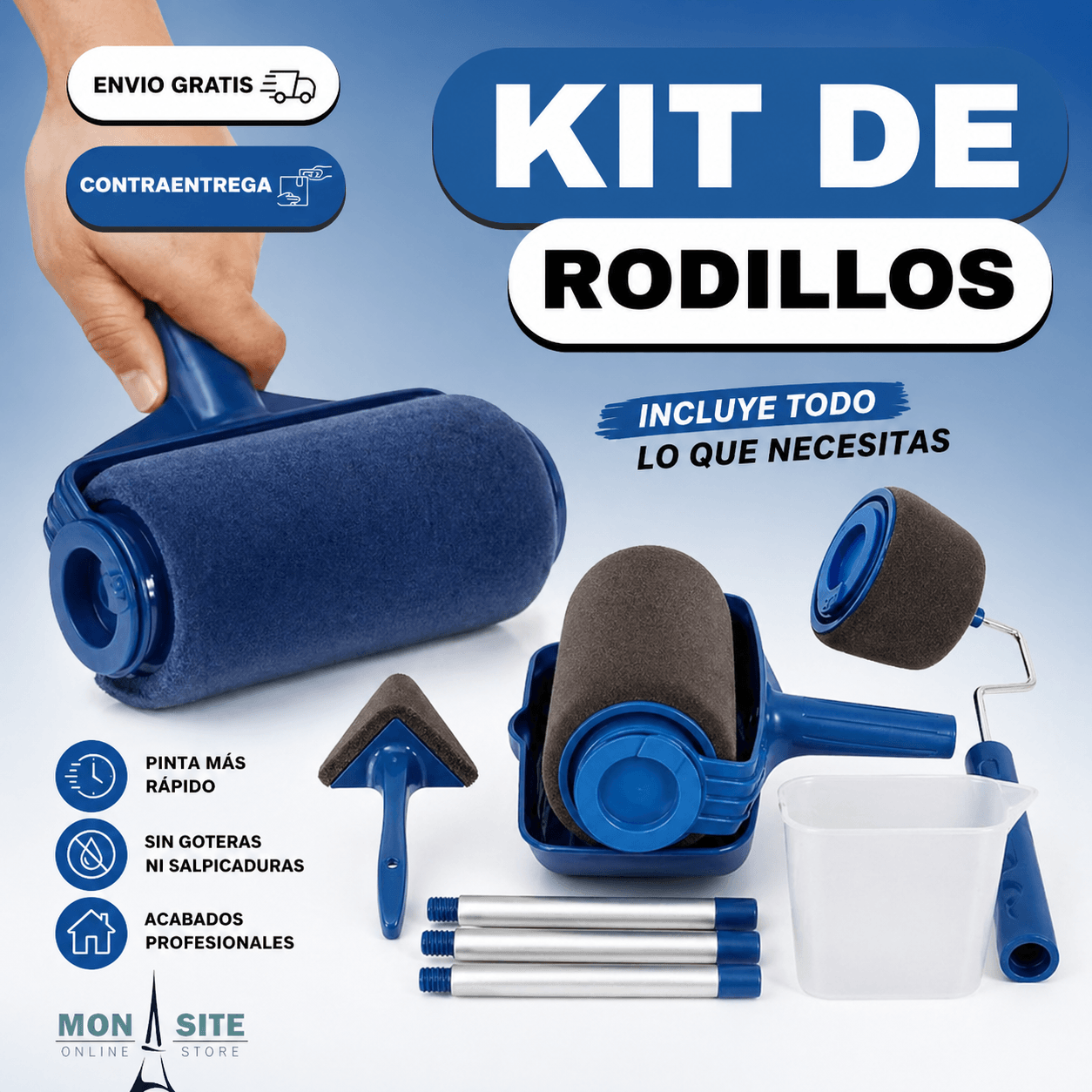 Rodillo con pintura portable + KIT COMPLETO