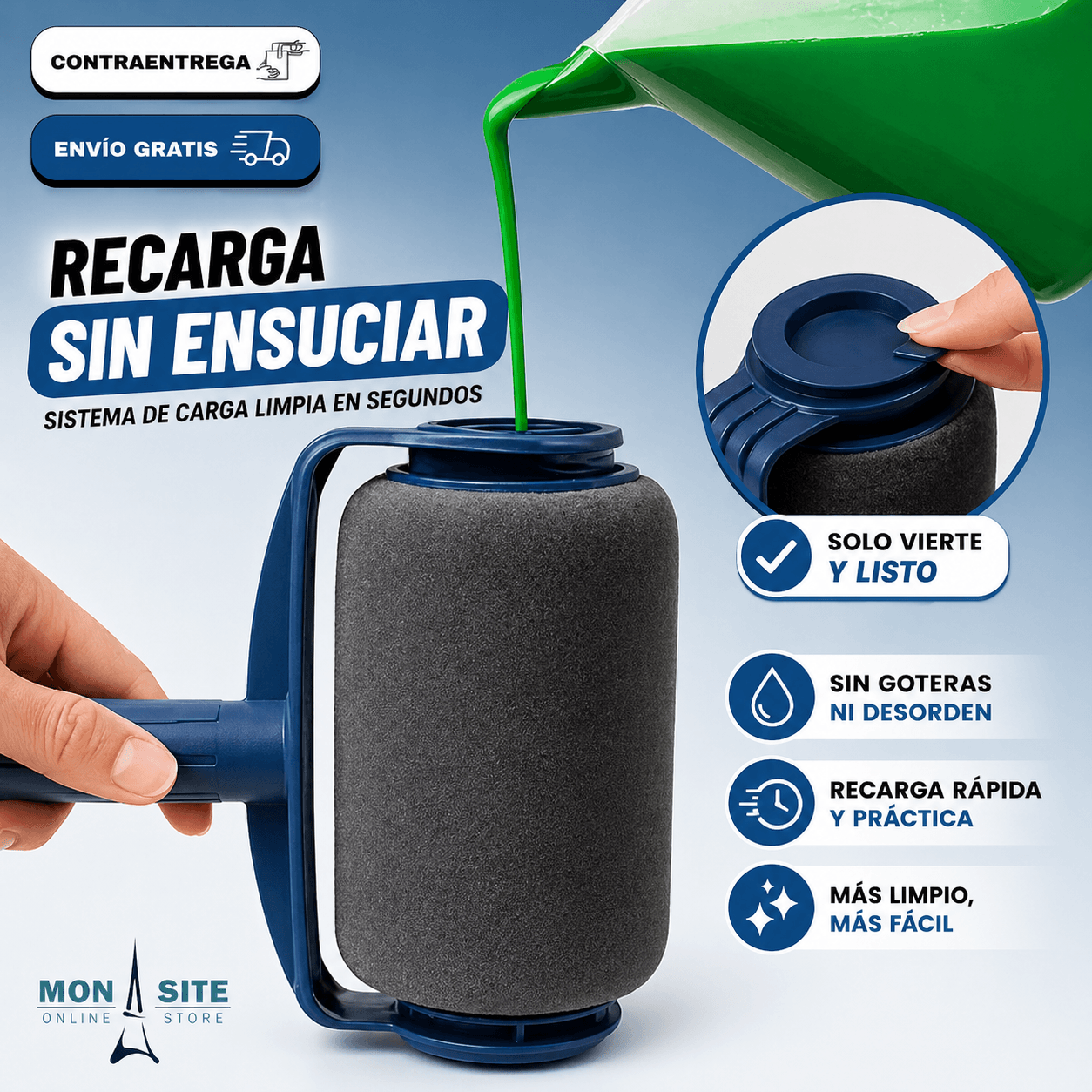Rodillo con pintura portable + KIT COMPLETO