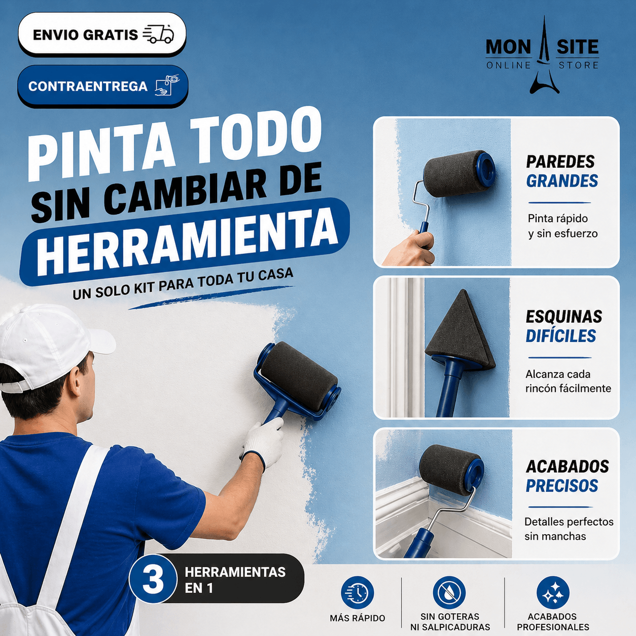 Rodillo con pintura portable + KIT COMPLETO