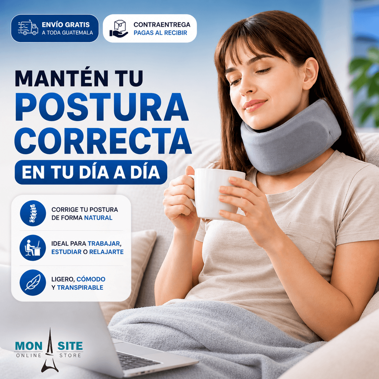 NeckSupport™ – Soporte Cervical de Descanso