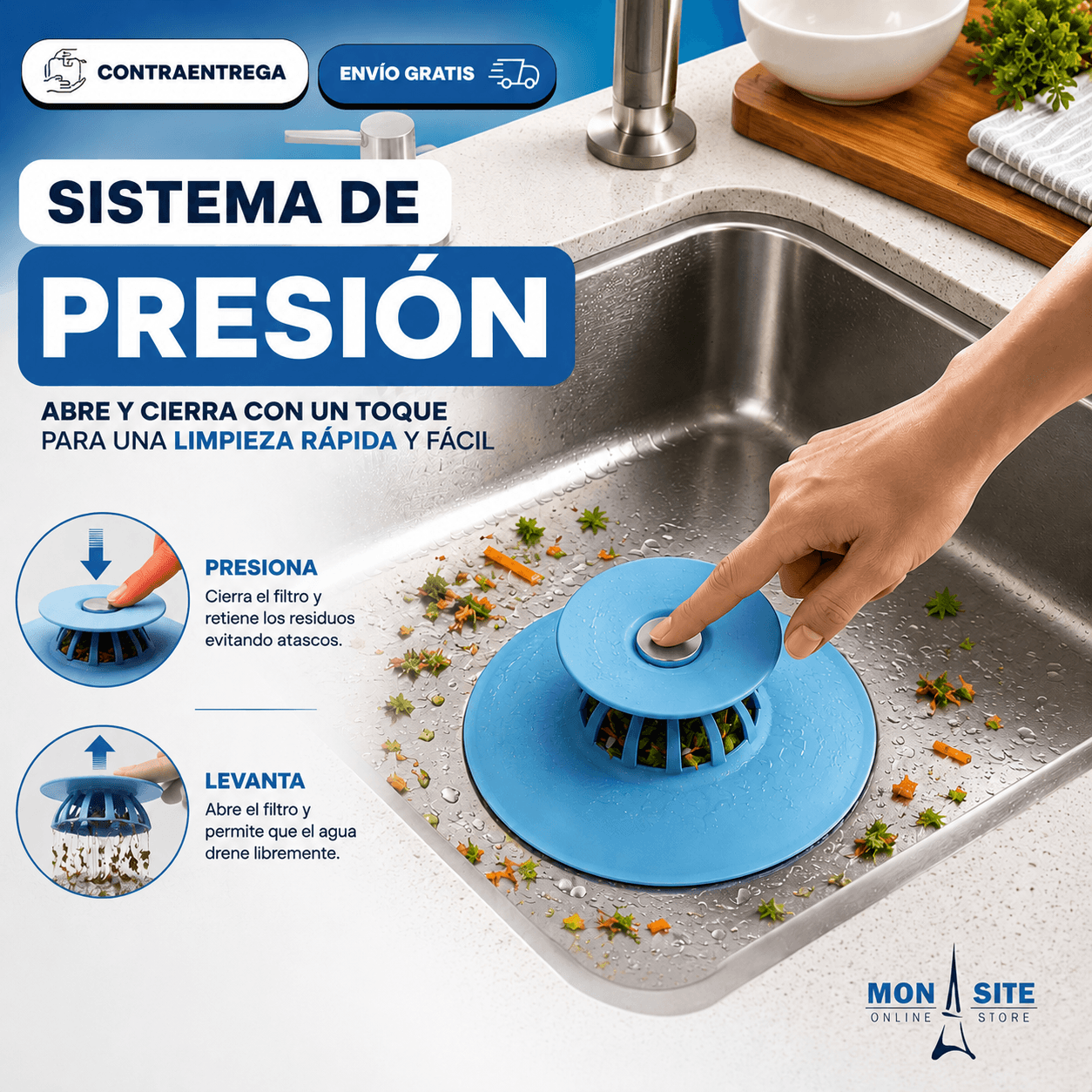 Tapón Filtro para Desagüe MEGA PACK X3