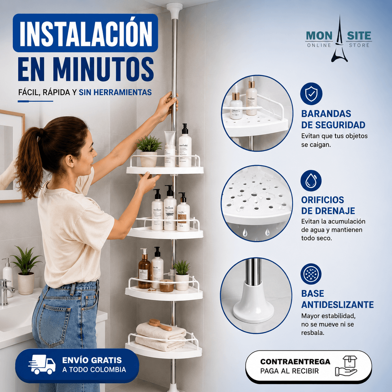 Organizador Esquinero para Baño