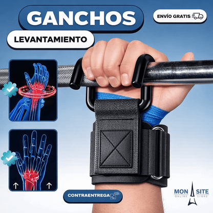 Ganchos de Agarre Brutal | Máximo Soporte para Levantamiento