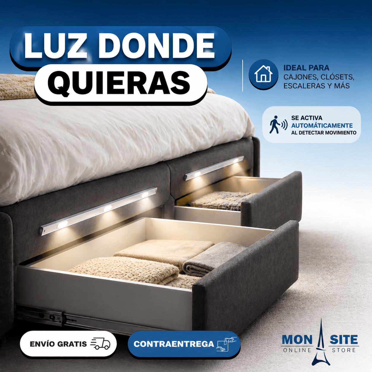 Barra Luz LED con Sensor de Movimiento