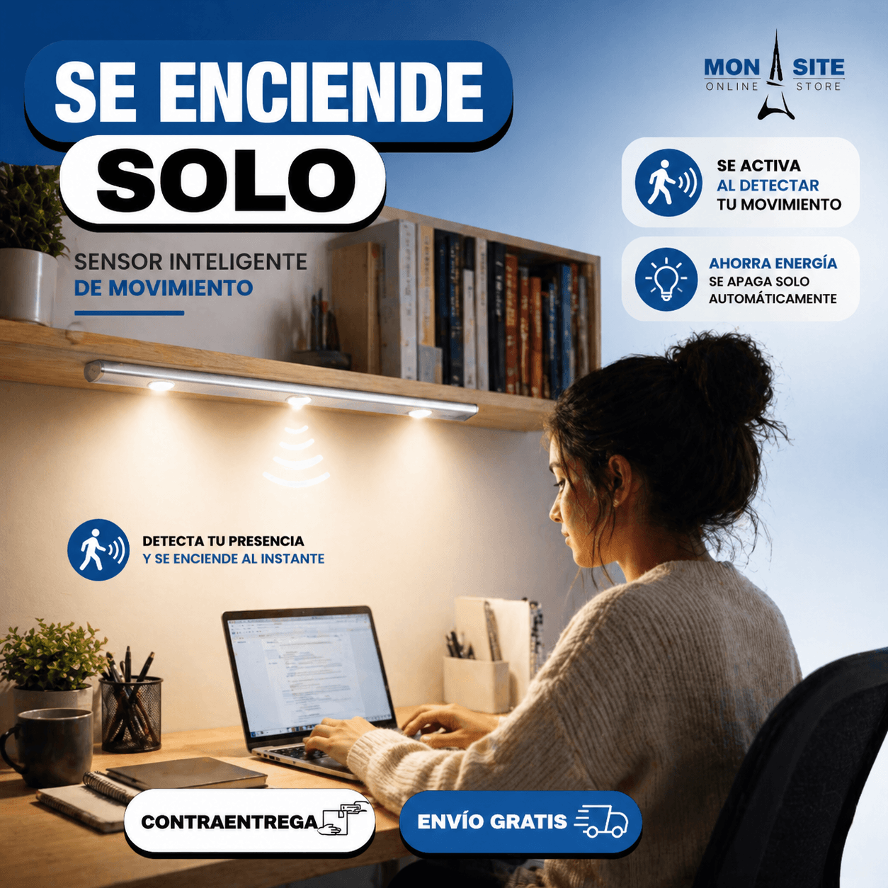 Barra Luz LED con Sensor de Movimiento