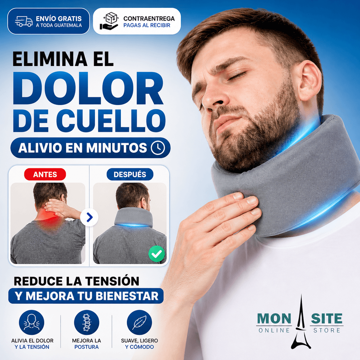 NeckSupport™ – Soporte Cervical de Descanso