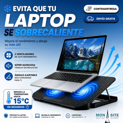 Pad Enfriador Doble Notebook INTELIGENTE