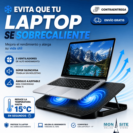 Pad Enfriador Doble Notebook INTELIGENTE