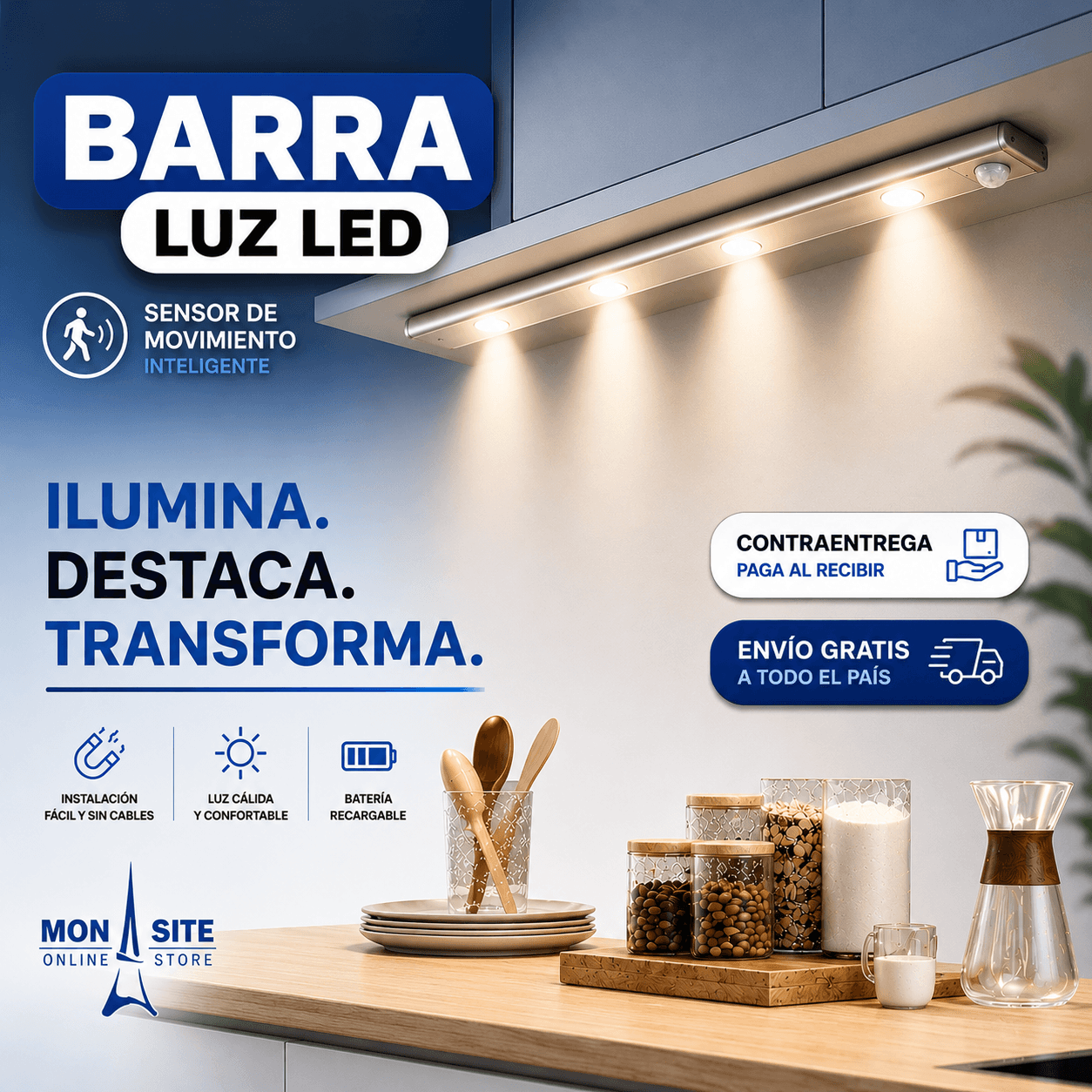 Barra Luz LED con Sensor de Movimiento