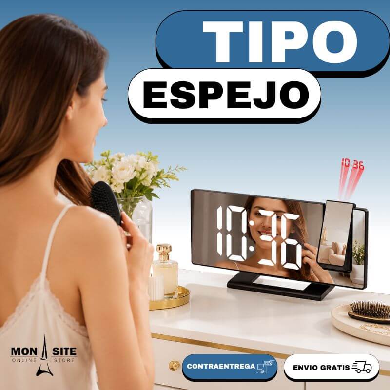 Reloj Proyector con Espejo