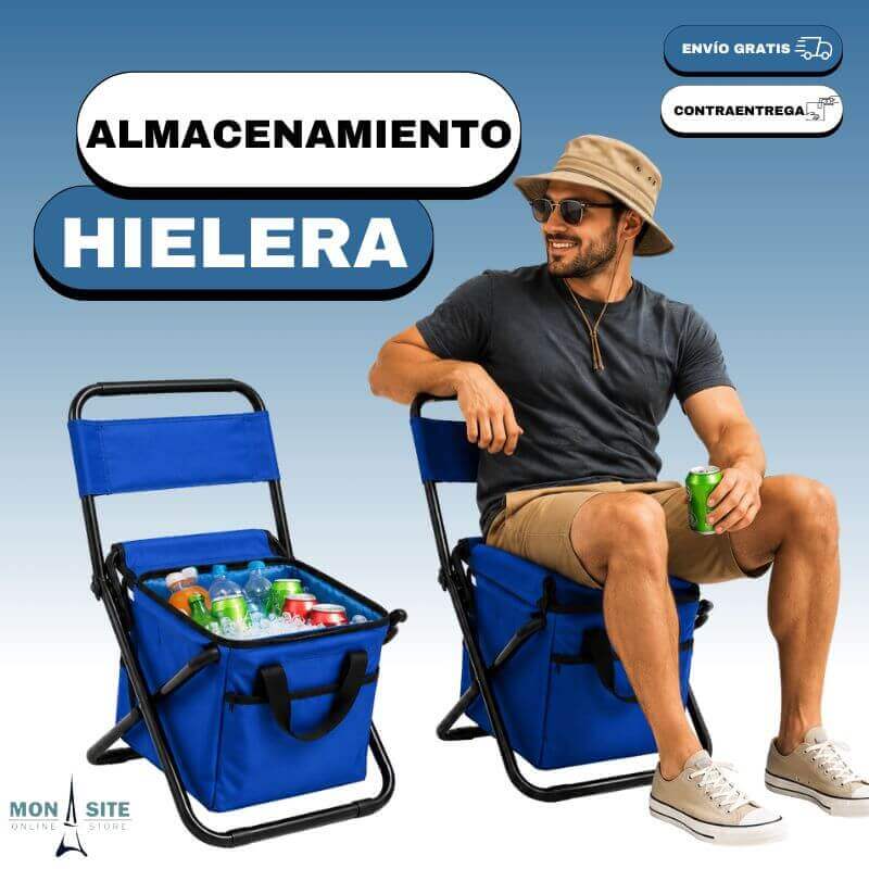 Silla Viajera Plegable con Bolso - Azul