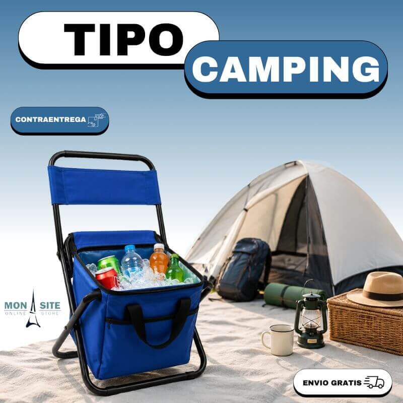 Silla Viajera Plegable con Bolso - Azul