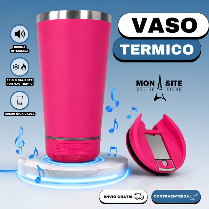 Vaso Térmico Multifuncional con Parlante