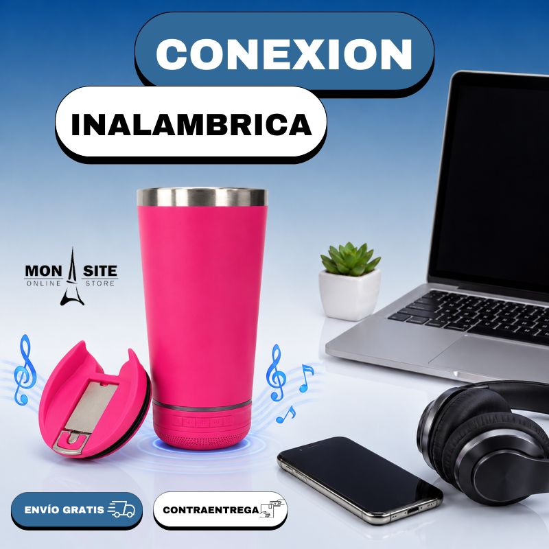 Vaso Térmico Multifuncional con Parlante