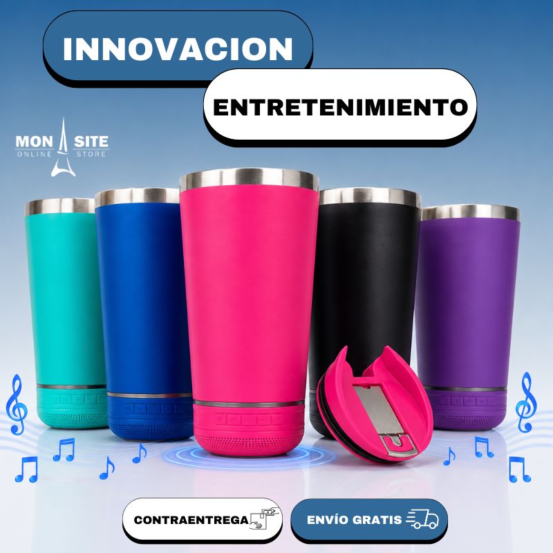 Vaso Térmico Multifuncional con Parlante
