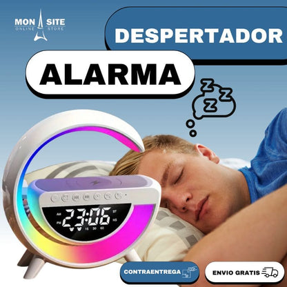 Parlante Con Luz Led Y Cargador Inalámbrico