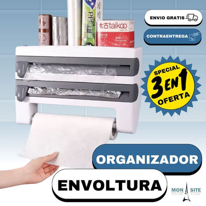 Organizador 3 en 1 Cocina Papel Film