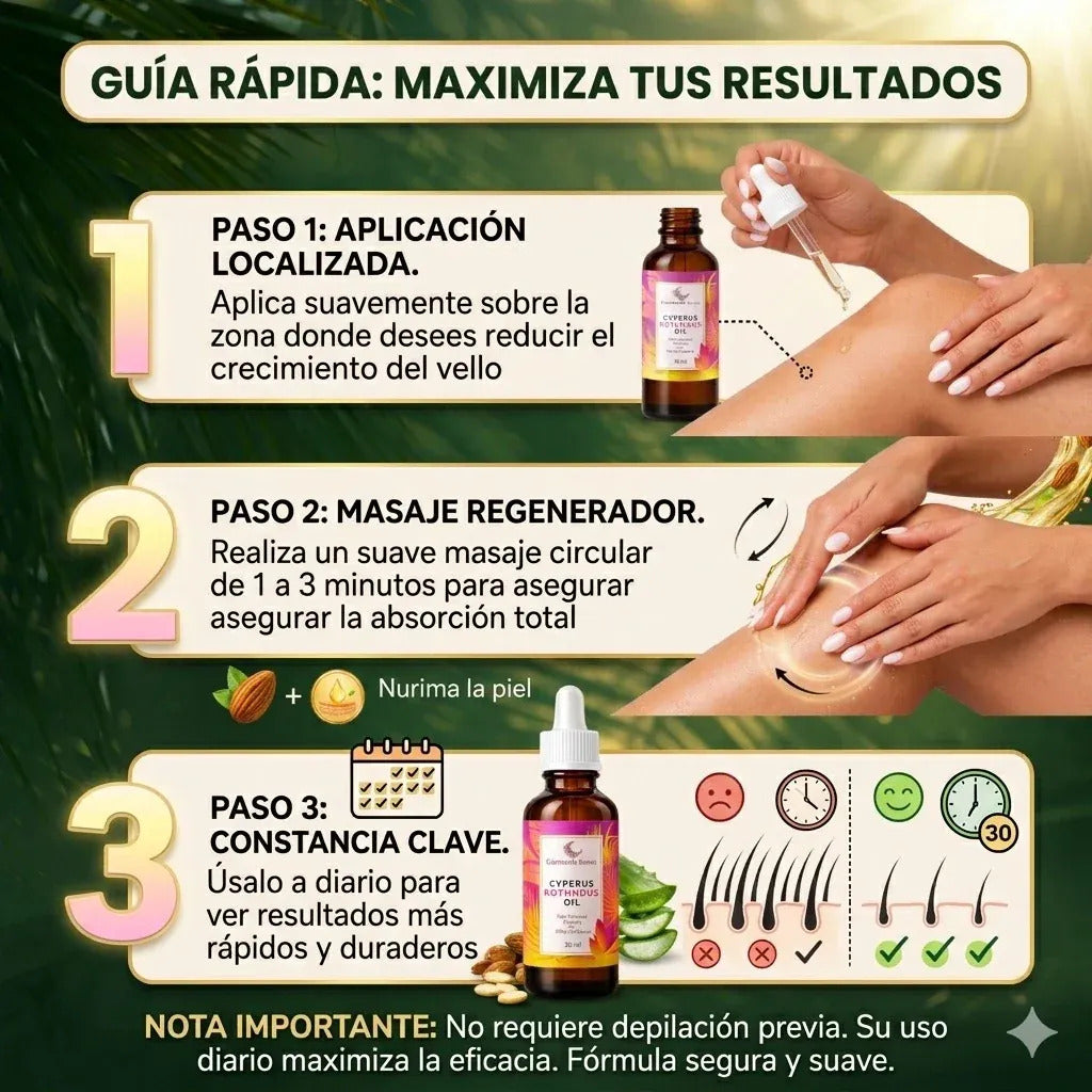 Guía de aplicación del aceite Cyperus Rotundus